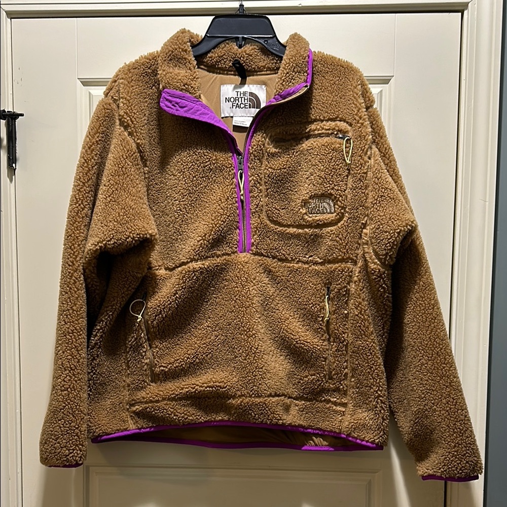 The North Face Brown and Purple Fleece Hoodie